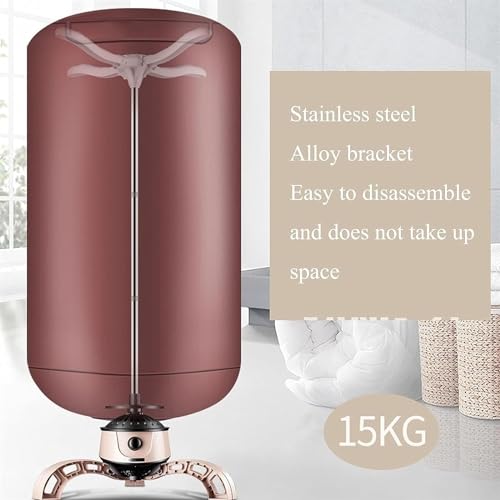 Vertical Clothes Dryer, 900w Folding Mini Thermostatic Clothes Drying Rack, One-button Rotation To Adjust Temperature, 0-180° Temperature Range, Load-bearing 15kg