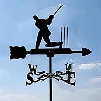 Prachtige Metalen Windwijzer Met Silhouetten Ornament, Wind Vane Weathercock Tuin Stake Weer Vane Wind Richting Indicator Professionele Meetinstrument Tuin Yard Dak Mount