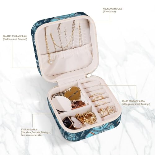 Boîte à bijoux en cuir avec compartiments pour boucles d'oreilles - 6