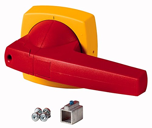 Poignée Eaton de commande K2 8 mm pour montage sur couvercle de boîtier rouge et jaune