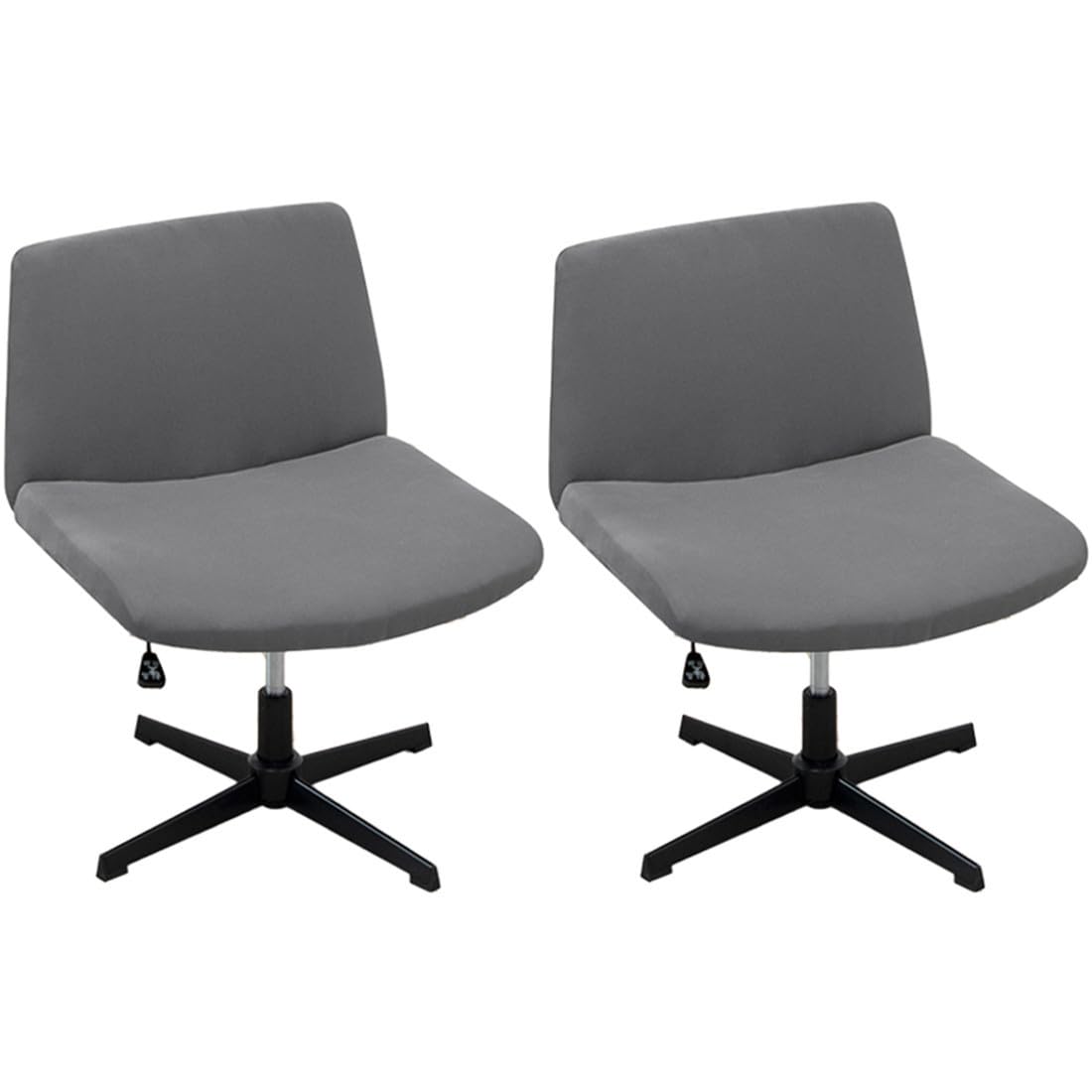 Shiningirl 2 Pack Spandex Armless Chair Cover Criss Cross Desk Chair Cover Modern Wide Seat Mid Back Accent Swivel Computer Chair Slipcover for Living