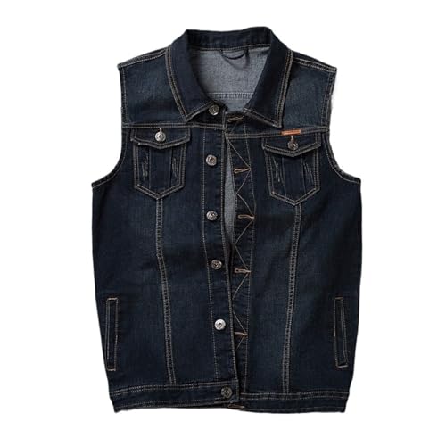 Chaleco tejano hombre de talla grande 6XL a 8XL chaleco vaquero elástico