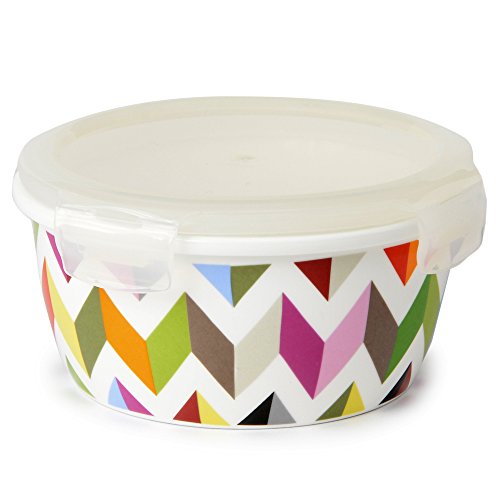 French Bull 21 oz. Porcelain Food Storage Container - Lunch, Airtight, Lid - Ziggy