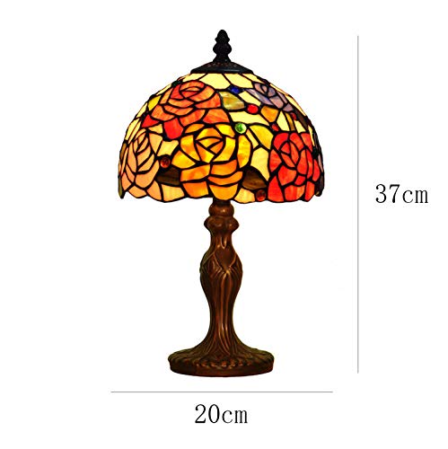 Veilleuse de nuit rose E27 pour chambre coucher lampe de table Tiffany créative - 5