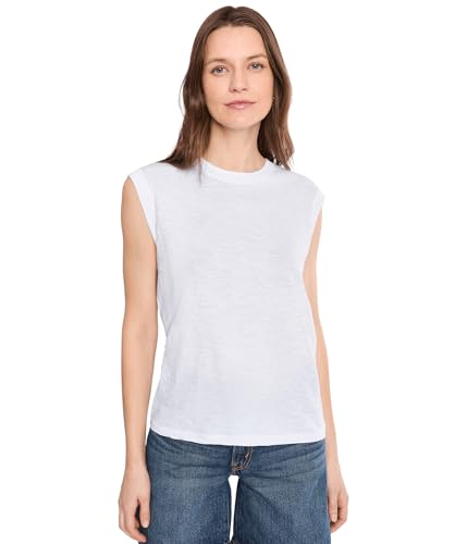Pact Womens Featherweight Slub Relaxed Muscle Tee White MD One
