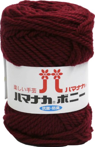 ハマナカ ボニー 毛糸 極太 col.450 レッド 系 50g 約60m 5玉セット 4057