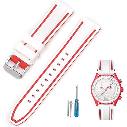 [Ylfcly] 20mm ���v�o���h for Swatch×OMEGA Speedmaster MoonSwatch �X�E�H�b�`�ƃI���K�p�V���R�����v�x���g Quick Release �����H��ƃo�l�_*3�t