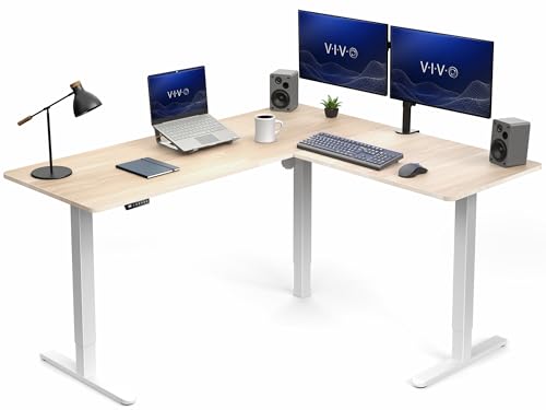VIVO Corner L-Shaped Electric Standing Desk
