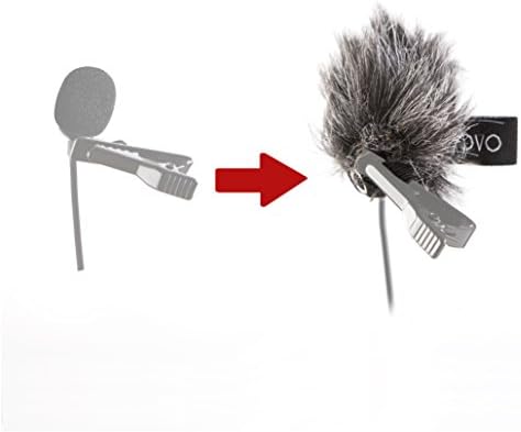 Movo WS-G10m Universal Furry Outdoor Microphone Windscreen Muff for All Lavalier Microphones Including Movo, Shure, Rode, Sony, Audio-Technica and More! (5 PACK) - Dark Gray
