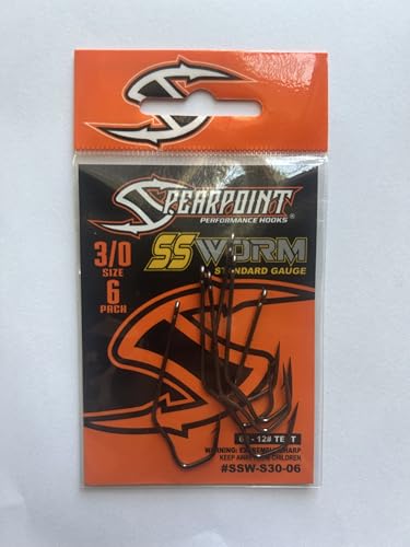 Spearpoint SSW-S30-06 Straight Shank Worm - 6 Pack S 3/0
