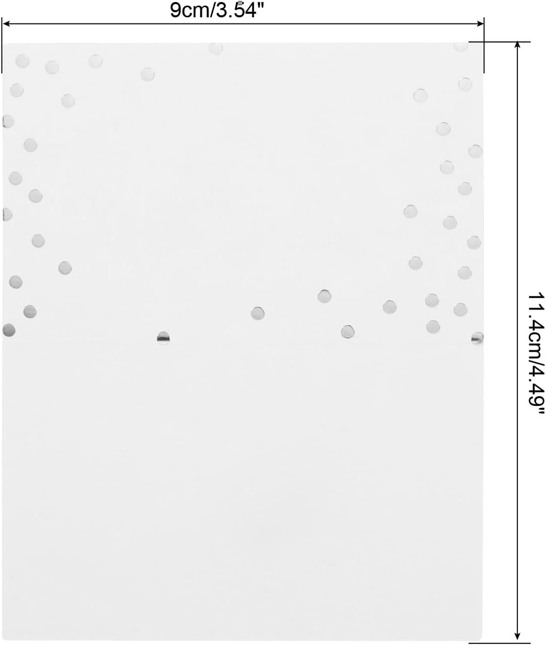 MECCANIXITY 40pcs Place Cards, Line Border Printable Place Name Cards for Table Setting Wedding Dinner Parties Events Reserved Seating, White Silver Dots
