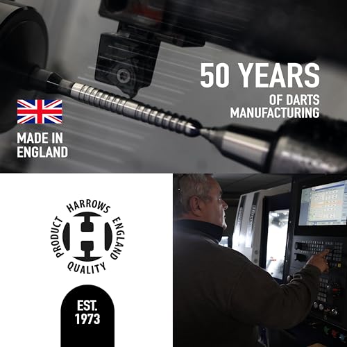 Harrows NX90 90% Tungsten Steel Tip Darts Set 21g, 22g, 23g, 24g, 25g and 26g - Includes Black Midi Supergrip Shafts and NX90 Micron Flights (22G)