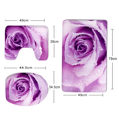 chaqlin Black Girl African Women Print Duschvorhang und Bad WC Vorleger Set 4 Stück Badteppich/WC Contour Matte/WC Deckelbezug Home Decor Planet Space-4 – Bild 5