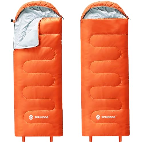 SPRINGOS Sacco a Pelo con Cappuccio per Campeggio, Trekking ed Escursioni in Ciclismo, Caldo, Leggero, Spazioso 73 x 205 cm, con Borsa per il trasporto