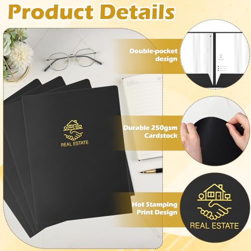 10 Pieces Real Estate Document Folder with Business Card Letter Size Real Estate Agent Twin Pocket Folders Estate Planning Folder with Pockets for Real Estate Agent Supplies - Image 3