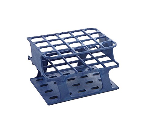 Heathrow Scientific HS27503B OneRack Tube Rack, Half Size, Polyoxymethylene (POM), 20 mm, 20 Wells, Blue (Pack of 8)