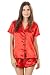 Ashford & Brooks Women's Satin Short Sleeve Pajama Shorts Set