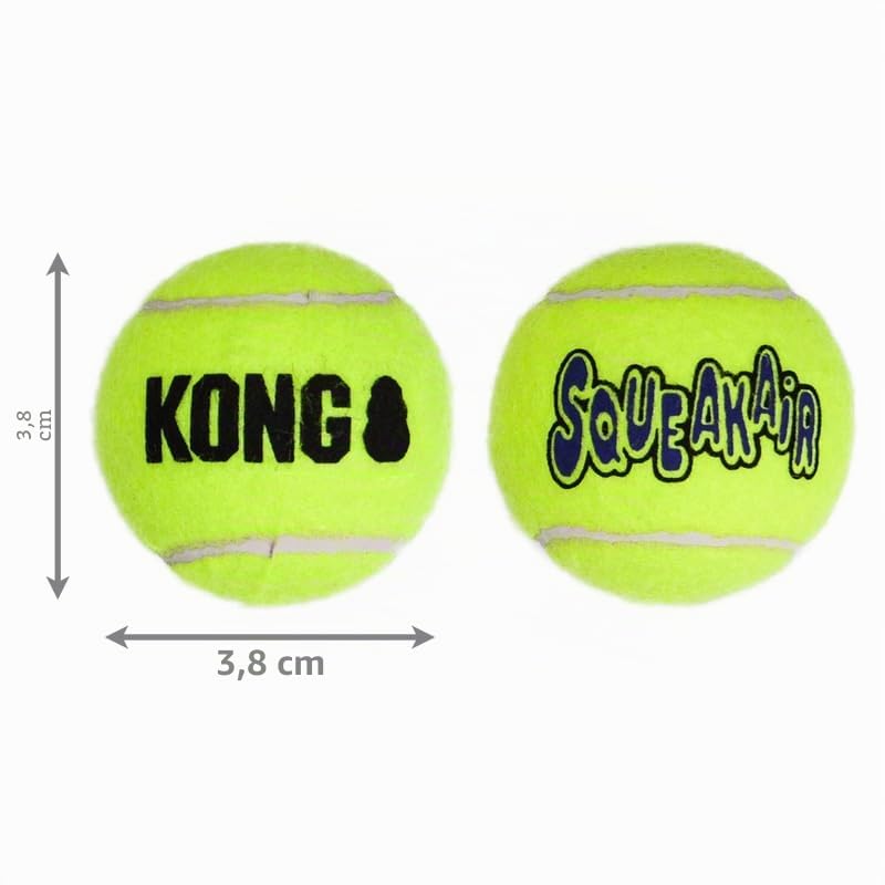 Pelotas de tenis KONG Squeakair extra pequeñas - Paquete de 4 (12 pelotas en total)
