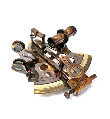 Sextant aus Messing, antikes Design, Schwarz