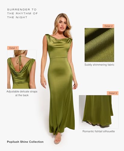 Image of Popilush Shapewear Maxi Dress Sleeveless Long Formal Dresses