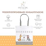 SPOTTED DOG GIFT COMPANY Tote Bag, Wiederverwendbare Einkaufstasche aus Canvas, Tragetasche Damen mit Langen Henkeln, Baumwolle, Faltbar mit Hundemotiv, Geschenke für Hundeliebhaber 38 x 42 cm