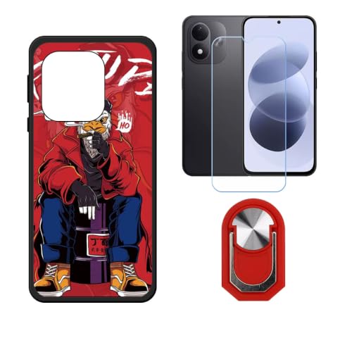 BMPNLSZ �K�p Redmi Note 17 5G�p+HD�����K���X�ɓK�����ėpTPU�P�[�X + �w?�X�^���h�� - WZ14 | �V���J�Q���P�[�X�o���p�[�ی�o�b�N�P�[�X-�ɓK����9�d�x�X�N���C�u�h�~�X�N���[���v���e�N�^(6,99") + ���O����