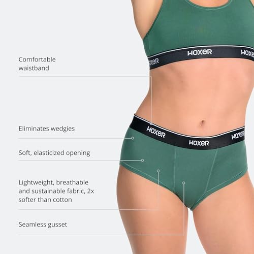 Image of Woxer Women's Classic Seamless Boyshort Panties, Soft Modal Fabric with No Roll Inseam, Chafe-Free, Breathable Design