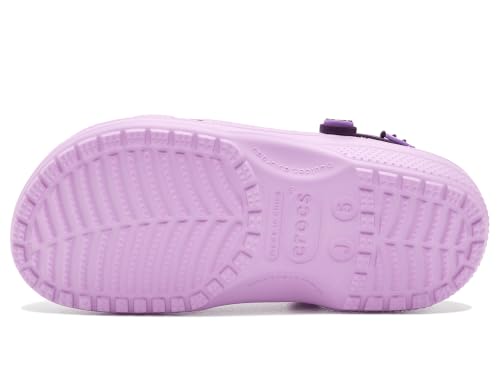 Image of Crocs, Unisex Kids, Classic Graphic Clog (Little Kid /Big Kid), Glow Purple /Multi, 12, Medium, Little Kid