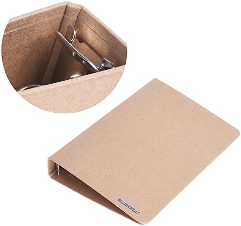 BCP 2pcs Kraft Paper 6-Holds Round Ring Binder Binding Hard Cover Protector for Journal Note Book (A6 Size)