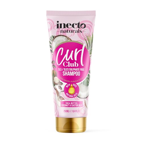 INECTO Naturals, Curl-Defining Shampoo 250ml, Vegan & Cruelty Free, Frizz Styling, Curl Control for Curly or Wavy Hair, 100% Natural