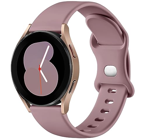 Mastten Galaxy Watch Active 2 Strap 20mm, Soft Silicone Replacement Strap Compatible with Samsung Galaxy Watch 4/5/6 40mm 44mm, Smoky Purple