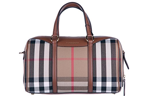 Burberry Women's Medium Alchester in House Check and Beige Tan