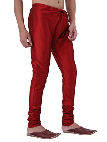 Image of HUZUR Men Pyjama,Churidar,Bottom wear,Silk Blend,Regular Fit,Wedding,Party,Festival,Family Funcation,White,Gold,Pajama