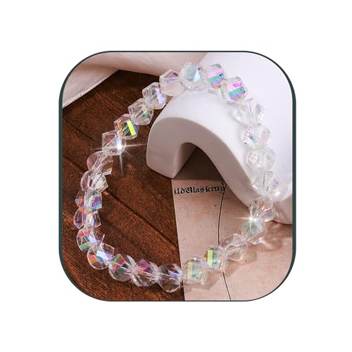 HANGINTHERE Stretch Beaded Crystal Bracelets for Women Trendy, With Velvet Jewelry Pouch, Valentine's Day Gift