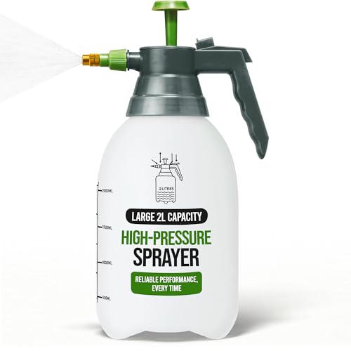 Image of G4GADGET 2L Pressure Sprayer Pump Spray Bottle with Adjustable Brass Nozzle – Heavy Duty Garden Sprayer for Weed Killer, Fertilisers, Plants & Cleaning – Pump Action Water Spray Bottle