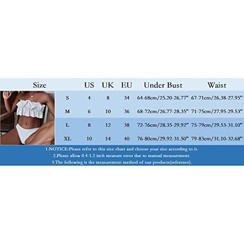 Jofow Womens 2 Pieces Bandeau Bikini Swimsuits Off Shoulder High Waist Bathing Suit Boys Swimming Shorts Size 14 Dark Blue #TOP3