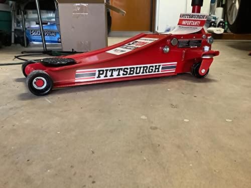 3 Ton Heavy Duty Ultra Low Profile Steel Floor Jack with Rapid Pump Quick Lift, RED