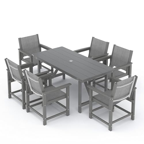 Image of Amopatio Outdoor Chair HDPE Patio Dining Chair Set of 4