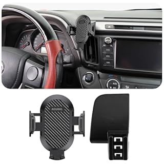 AOUKKL Car Phone Holder Fits for Toyota RAV4 2013-2018 Accessories,Thick Cases Friendly,Cell Phone Mount for 4.7-7 in Phones,360 Degree Rotation,Easy to Install