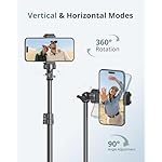 SENSYNE 62" Phone Tripod & Selfie Stick, Extendable Cell Phone Tripod Stand with Wireless Remote and Phone Holder, Compatible with iPhone Android Phone, Camera - Image 5