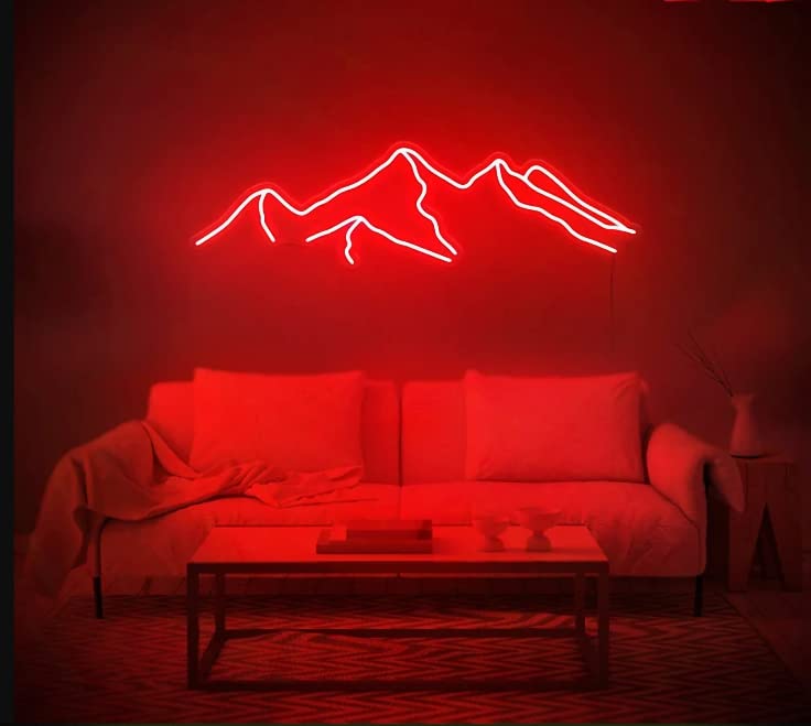 Image of LED Decorative Lights USB Mountains Sunrise Sunset Led Neon Signs Home Decoration Wall Art Holiday Gift Brightness Adjustable 16.5''x9.5''