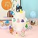 DRANSMIC 24 Pack Mini Party Hats for Stuffed Animals Figures, Tiny Cute Hats with Pom Poms for Small Toys Cake Toppers for Birthday Animal Pet Party Decoration