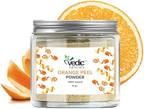 Vedic Naturals Orange Peel Powder Face Pack | 100% Natural | Glowing Skin & Reduces Tan | 50g
