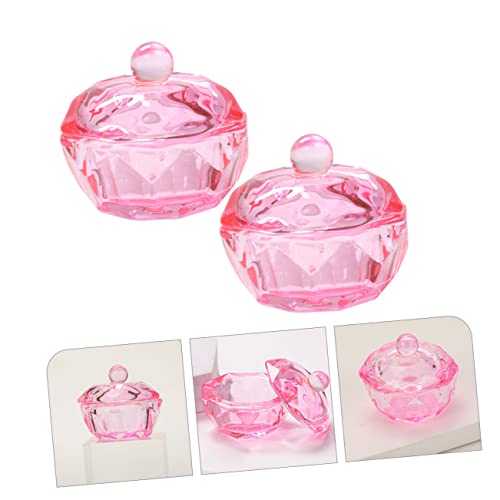Healeved 2pcs Dappen Dish de Vidrio para Manicura miniatura 4