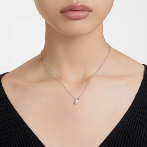 Swarovski Pendente Millenia, Taglio Pear, Bianco, Placcato Rodio - 5