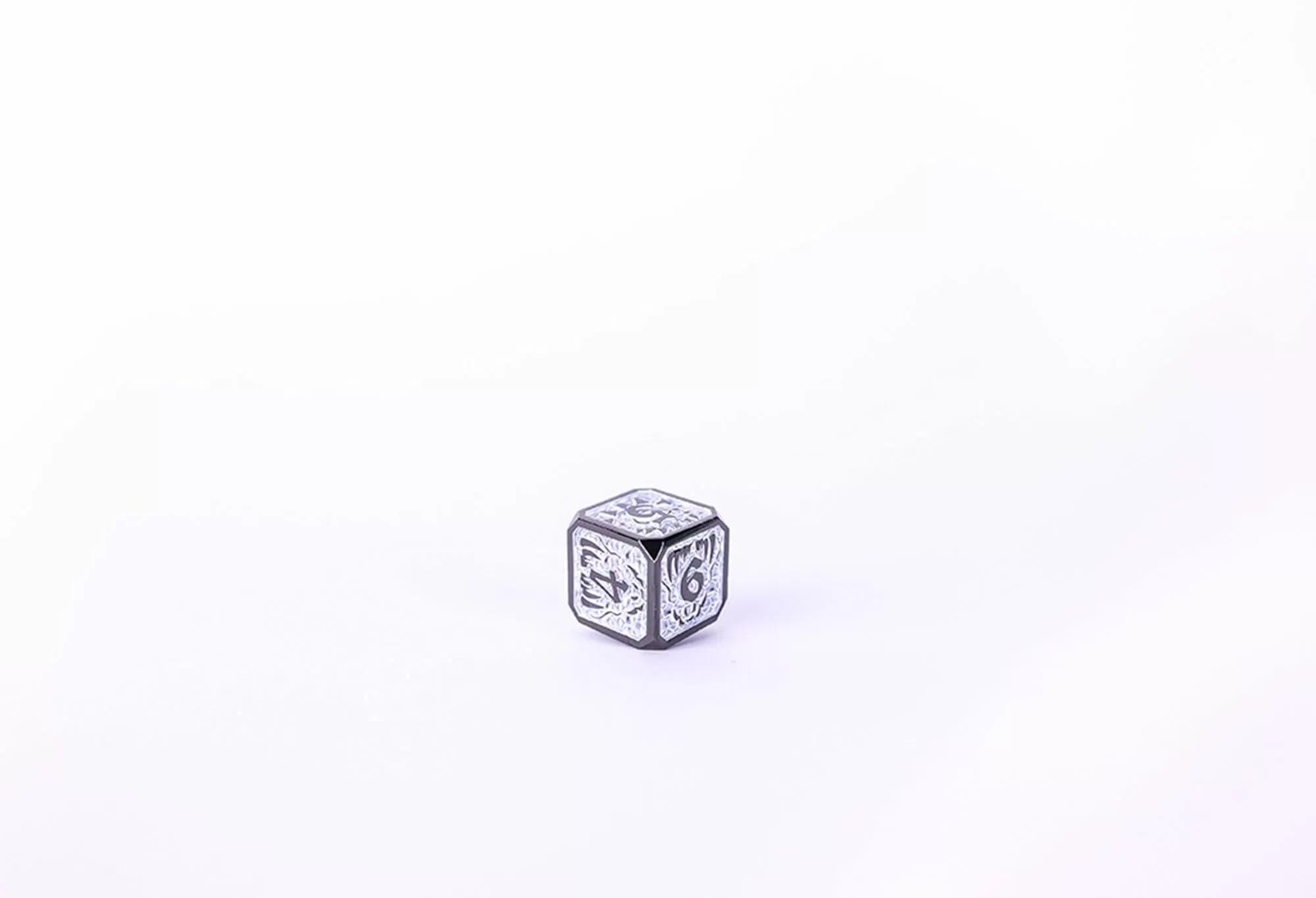 Juego de dados LPG - Metal RPG Draco Dark Light Blue/Silver