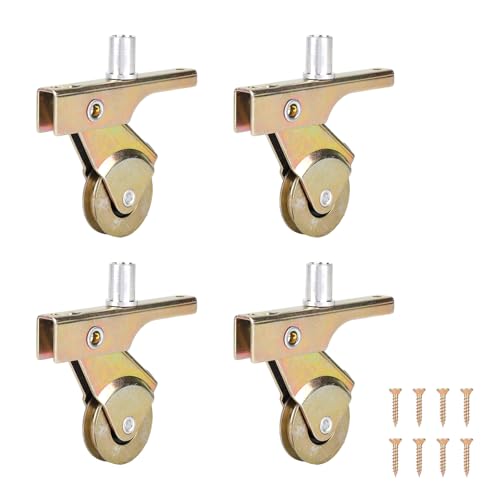 4pcs Sliding Screen Door Rollers for Bay Mills Doors, Heavy Duty Screen Door Wheel Hardware Replacement Parts with Spring-Loaded Arm & 1