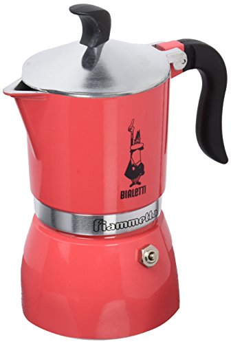 Bialetti Fiammetta, cafetera de aluminio color fresa fluo, 3 tazas