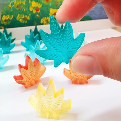 Tadonyny Leaf Silicone Molds For Chocolate Gummy Candy, Leaf Wax Melts Molds with Scraper (leaf)