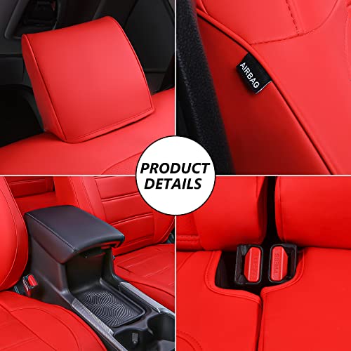 Ptyyds Fit Honda Crv Seat Covers Full Set Front And Rear Car Seat Covers For Honda Cr-V 2017 2018 2019 2020 2021 2022 Accessories (Fit 2017-2022 Crv,Red) #TOP5